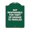 Signmission Not Responsible for Theft or Damage to Vehicles Sign, Green & White Alum Sign, 18" H, GW-1824-23540 A-DES-GW-1824-23540 - alternate 1
